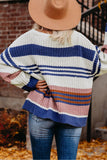Striped Pattern Knit Sweater