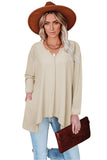 Asymmetric Hemline Long Sleeve Top