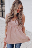 Pink Foil Splatter Drops Ruffled Flowy Tank