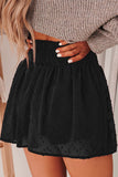 Smocked Waist Swiss Dot Casual Shorts