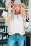 Block Buttoned Henley Top