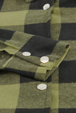 Turn-down Collar Plaid Shirt Coat