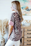 Fierce Leopard Print Color Blocking Tee
