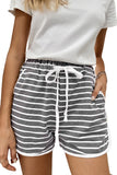 Disconnect Striped Cotton Blend Pocketed Shorts