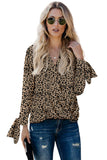 Snake Surpliced V Neck Draped Top with Knotted Sleeves