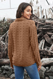 Long Sleeve Button Fuzzy Polka Dot Shirt