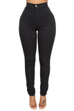 Light Blue High Waist Skinny Jeans with Round Pockets