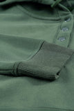 Snap Button Pullover Hoodie with Pocket