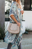 Boho Paisley Print Kimono Beach Cover up with Tassel