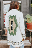 Open Front Aztec Pocket Cardigan