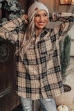 Plaid Pocket Buttoned Long Sleeve Shirt