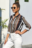 Navy Striped Modern Women Shirt