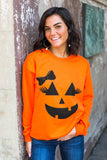 Halloween Pumpkin Face Orange Sweatshirt