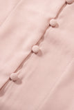 V Neck Lace Splicing Cuffs Button Knotted Blouse