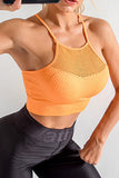 Mesh Splicing Textured Active Sports Bra