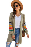 Striped Balloon Sleeve Cardigan