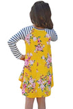 Spring Fling Floral Striped Sleeve Short Dress for Kids