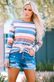 color Striped Long Sleeve Top