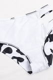 Animal Spots Print Asymmetric Hollow-out High Waist Bikini