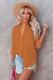 Brown Textured Buttons Pocketed Shirt