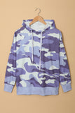 Camo Print Drawstring Hoodie