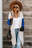 Cotton-blend Pocketed Colorblock Cardigan