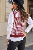 V Neck Argyle Plaid Knitted Sweater Vest
