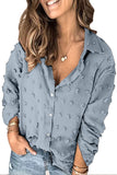 Swiss Dot Textured Plus Size Shirt