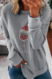 Dropped Sleeve Snowman Print Christmas Sweatshirt