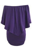 Plus Size Multiple Dressing Layered Dark Blue Mini Poncho Dress