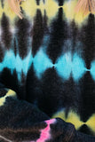 V Neck Tie-dye Elastic Cuff Hoodie