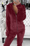 Burgundy Fleece Hoodie and Pants Sportswear