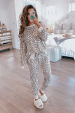 Print Long Sleeve Top & Drawstring Joggers Loungewear
