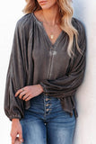 Split V Neck Dolman Top