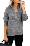 Half Zipper Soft Popcorn Fuzzy Pullover Sweater