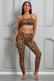 Charcoal Leopard Sports Bra and Legging Set