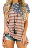 American Flag Asymmetric Blouse