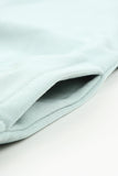 V Neck Drop Shoulder Sweatshirt with Pocket