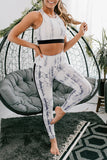 Snaking Around Snake Print Athletic Crop Vest Leggings Set