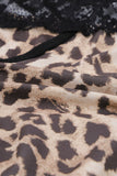Leopard Print Lace Insert High Waist Teddy