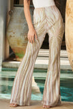 Apricot Sunburst Sequin Kick Flare Pants