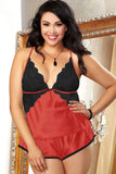 Plus Szie Satin Camisole Set