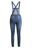 Wash Distressed Jeans Overalls