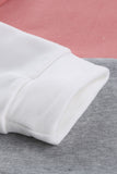 Zip Front Color Block Splicing Drawstring Hoodie