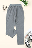 Drawstring High Waist Straight Leg Pants