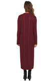 Cable Knit Open Front Long Cardigan