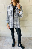 Plaid Print Pocketed Shirt Jacket