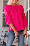 Pleated Sleeve Off Shoulder Blouse