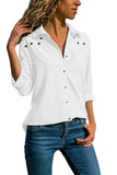 Stylish Button Detail Long Sleeve Blouse