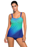 Gradient Color Tummy Control Tankini